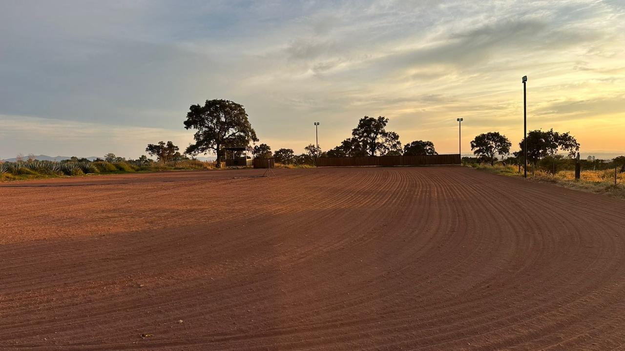Pista exterior de AC Performance Horses al atardecer